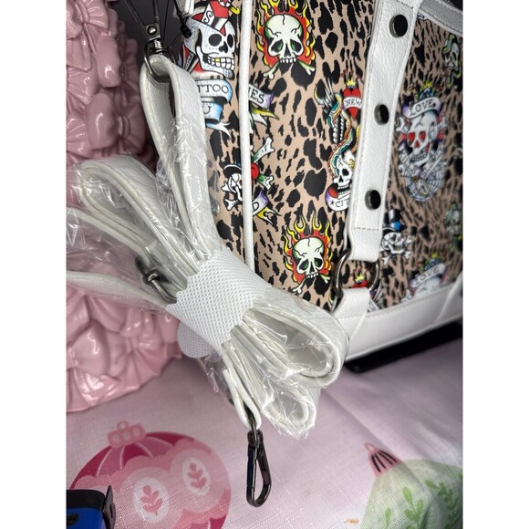 Viral Ed Hardy Rhinestone Studded Cheetah Satchel - Picture 4 of 6